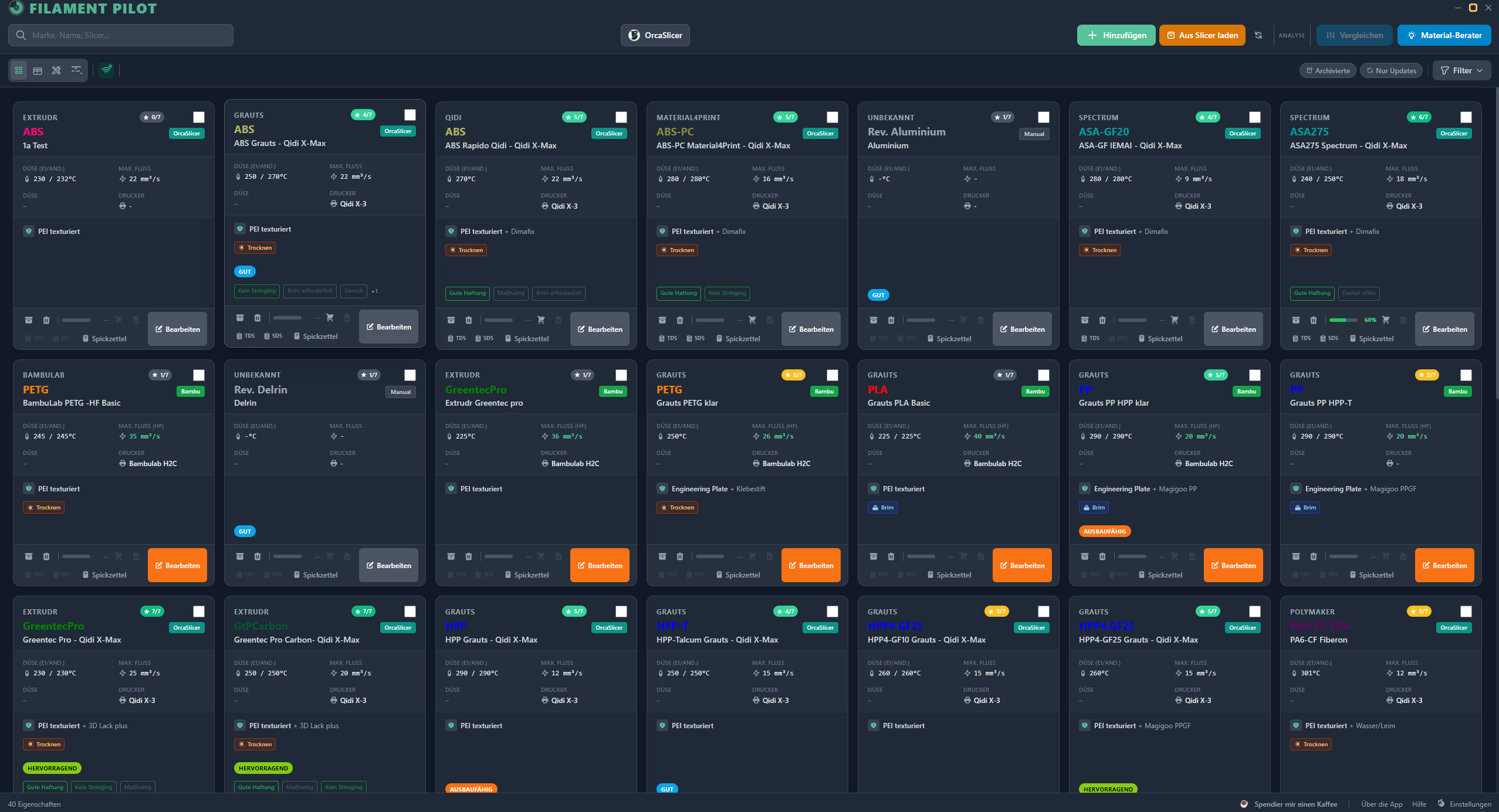 FilamentPilot App Screenshot
